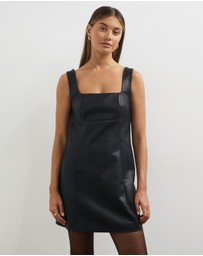 Minima Esenciales - Astri Leather Look Mini Dress
