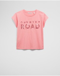 Country Road - Organically Grown Cotton Sequin Logo T-shirt