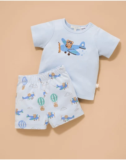 Purebaby - Short PJ Set-Kids-Babies