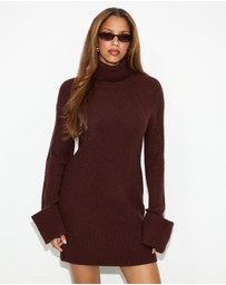 Dazie - Cozy Oversized Knit Mini Dress