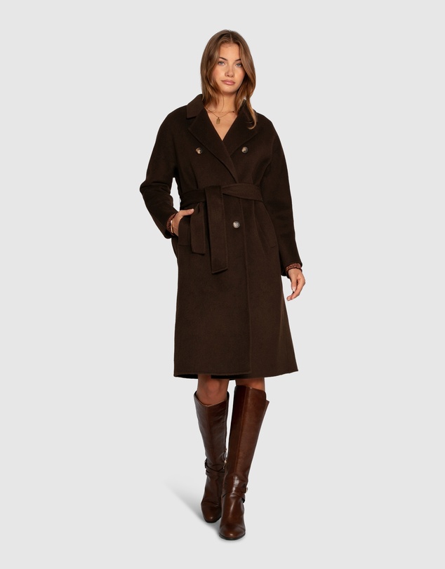 Belle & Bloom - Boss Girl Double Breasted Lined Wool Coat