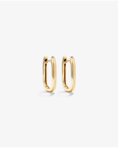 Michael Hill - Huggie Paperclip Earrings in 10kt Yellow Gold