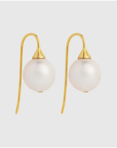 Najo - Luna Yellow Gold Pearl Earring
