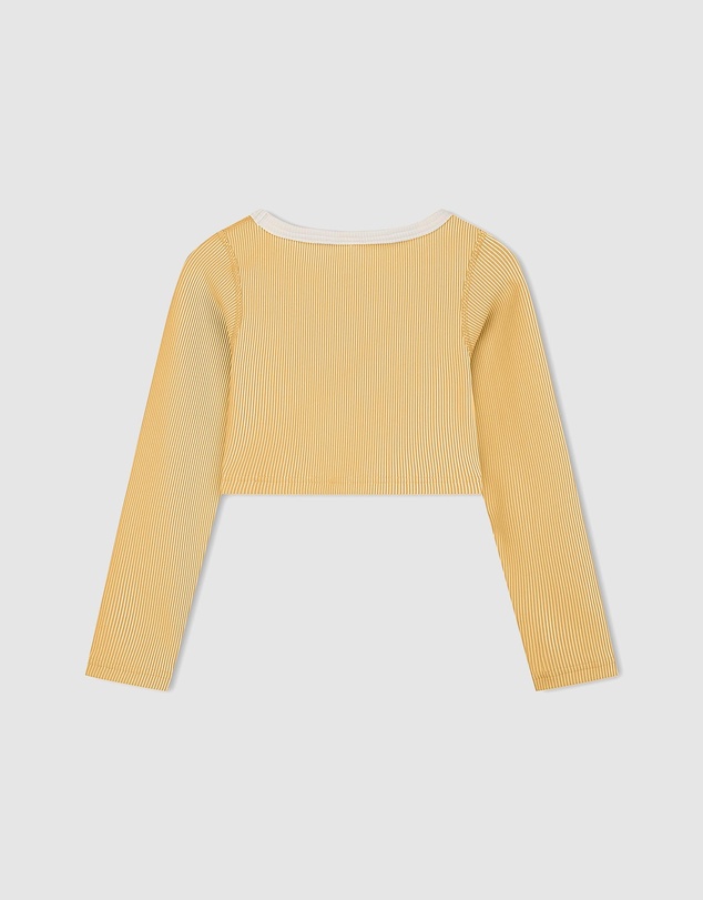 Zulu & Zephyr Mini - Mini Stripe Rib Crop Rashie - Kids-Teens
