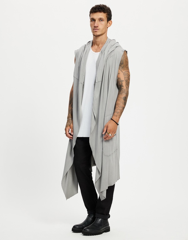 Surrounded By Ghosts - The Natrolite Hooded Rib Knit Sleeveless Cardigan