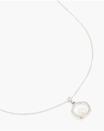 Lovisa - Waterproof Stainless Steel Freshwater Molten Hoop Pearl Centre Pendant Necklace