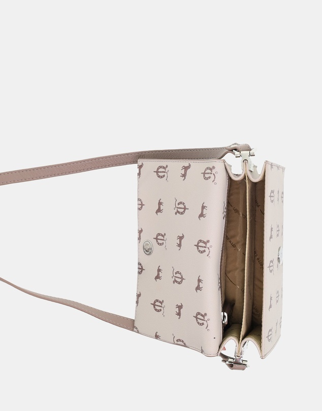 Pierre Cardin - Pierre Cardin Canvas Print/Leather Trim Flap Cross-Body Bag