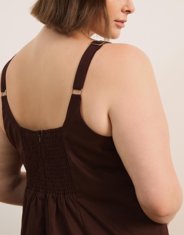 Atmos&Here Curvy - Pippa Sleeveless Linen Blend Midi Dress