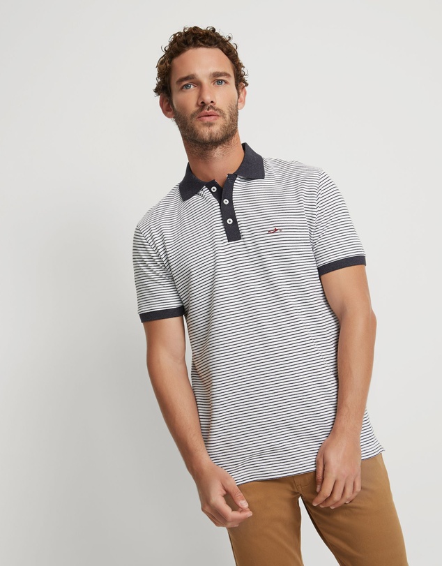 Oxford - Mack Striped Organic Cotton Polo