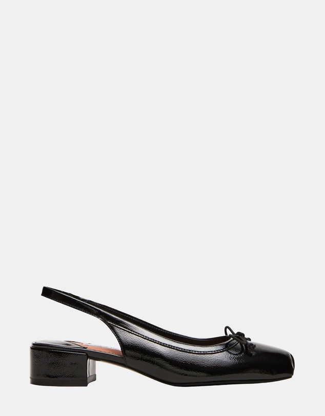 Steve Madden - Loved Black Crinkle Patent Heels