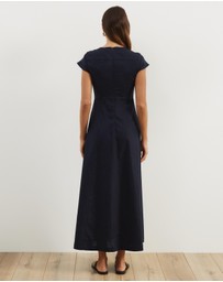 Atmos&Here - Lorry Keyhole Linen Blend Maxi Dress