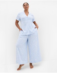 City Chic - Kitty Check Print Pyjama Shirt