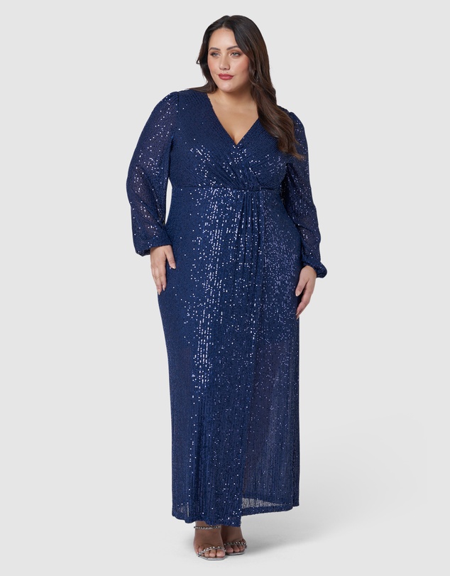 Pink Dusk by Curve Project - All I Want Sequin Maxi Dress