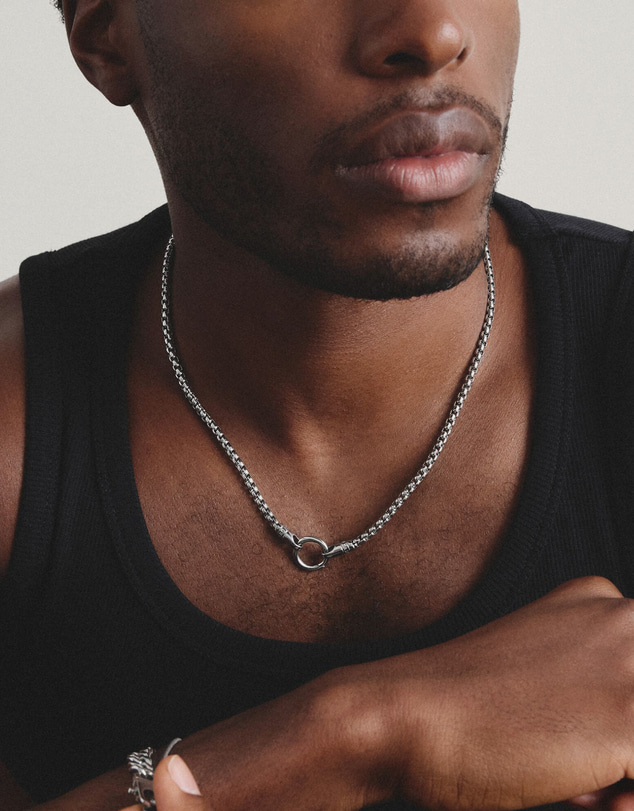 THOMAS SABO - Stainless Steel Box Chain Necklace with Ring Clasp 4mm