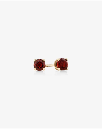 Michael Hill - Stud Earrings with Rhodolite Garnet in 10kt Yellow Gold
