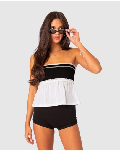 EDIKTED - Rena ribbed peplum top