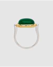 Najo - Fleur Yellow Gold Green Onyx Ring
