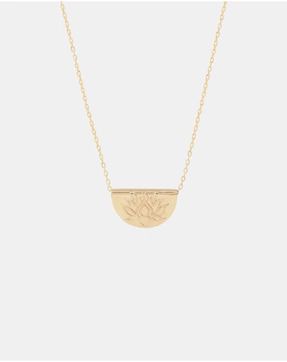 By Charlotte - Gold Lotus Short Necklace
