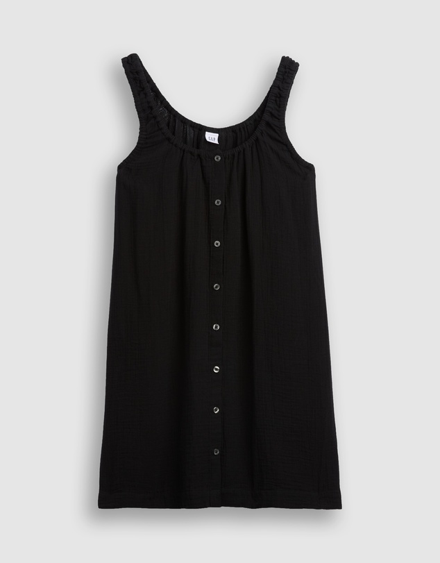 GAP - Sleeveless Scoop Button Front Mini Dress