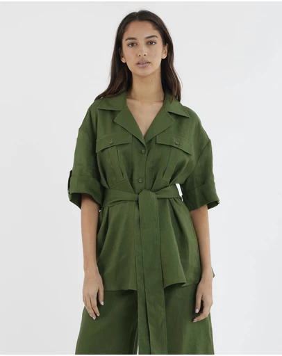 Amelius - Jade Oversized Linen Shirt