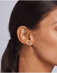 Zoe Olivia - 9K Gold Clover Stud Earrings