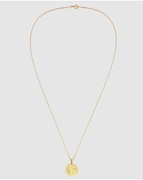 Kuzzoi - ICONIC EXCLUSIVE - Necklace Men Plate Pendant Basic Hammered in 925 Sterling Silver Gold Plated