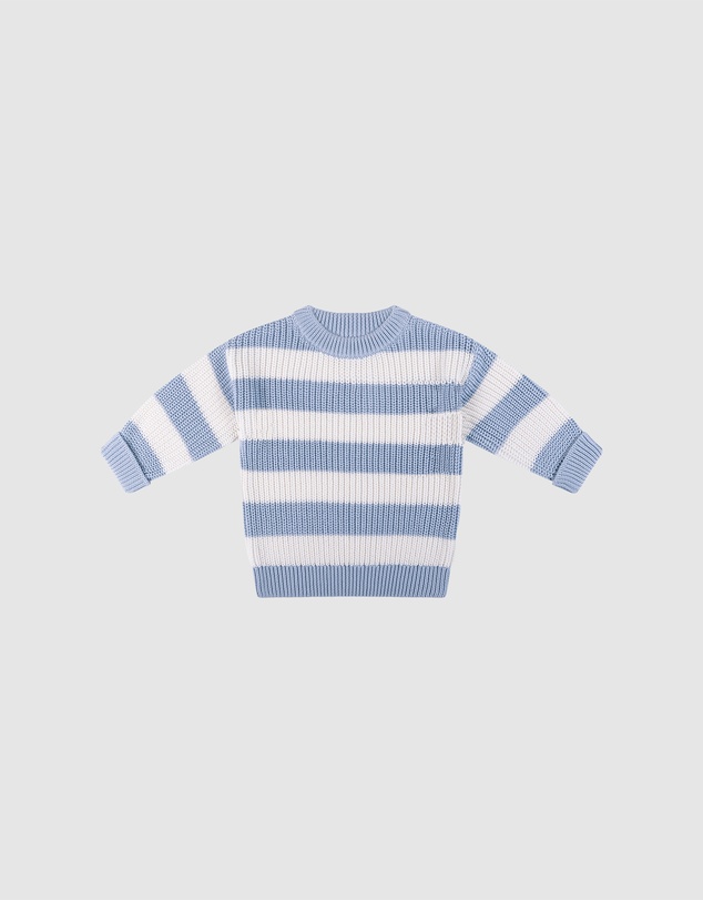 Kynd Baby - Knit Stripe Jumper in Sky Blue Stripe