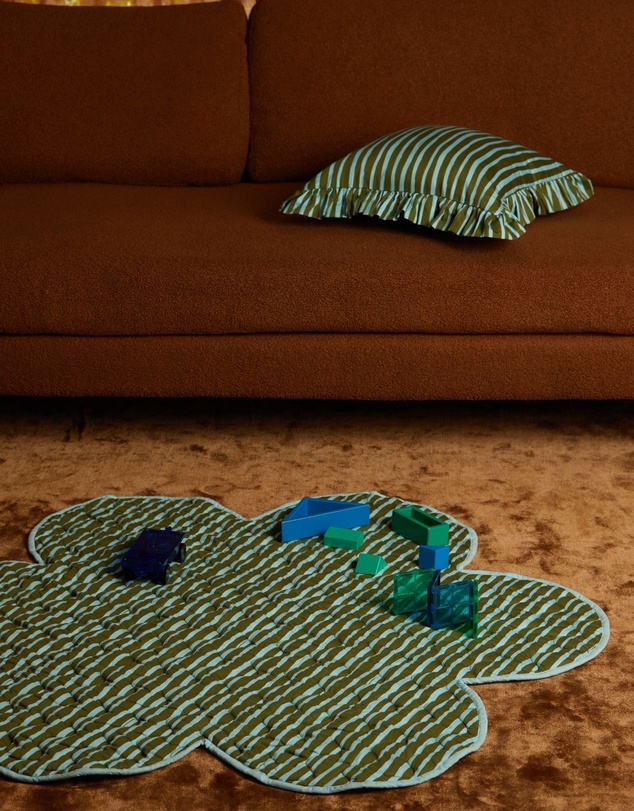 Mosey Me - Strokes Ruffle Cushion - Guacamole