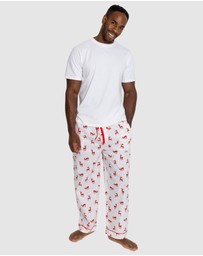 Sant And Abel - Men's Reindeer Red PJ Pants