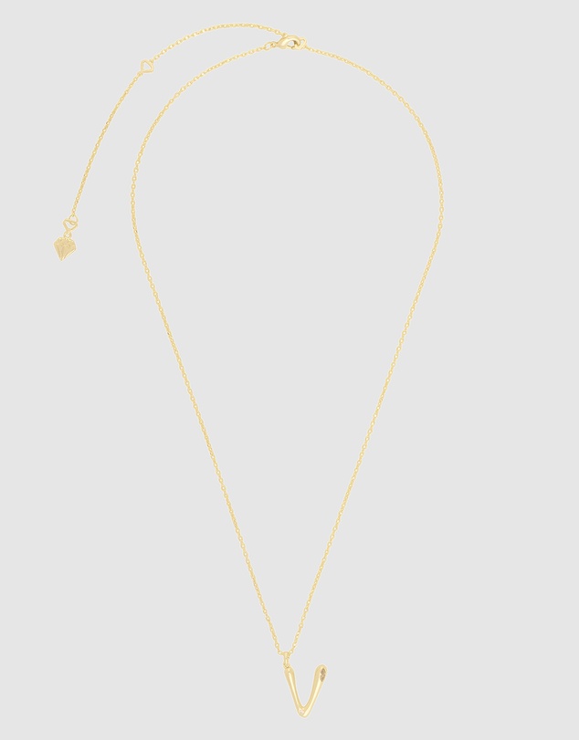 Wanderlust + Co - Alphabet Bubble Pendant Necklace - Letter V