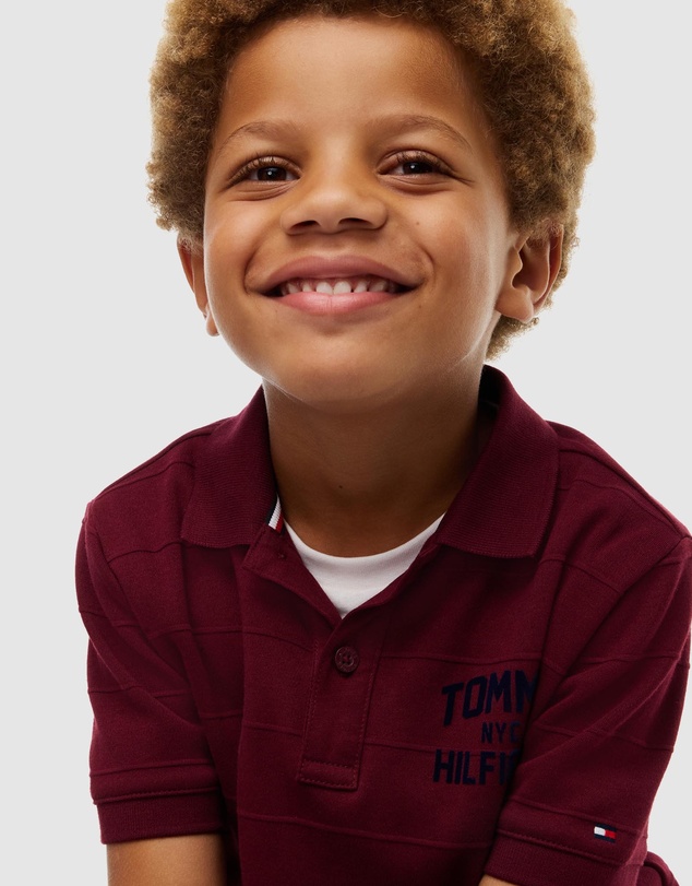 Tommy Hilfiger - Textured Jersey Brand Polo SS - Kids