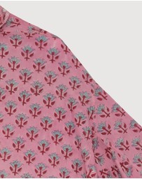 Revibe - Repaired KINGA CSILLA Kamala Block Print Chalm Shirt - AU 6