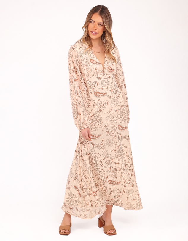 Petal & Pup - Riba Midi Dress - Brown Paisley