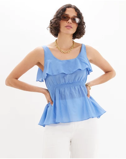 Amelius - Lorena Peplum Ruffle Top
