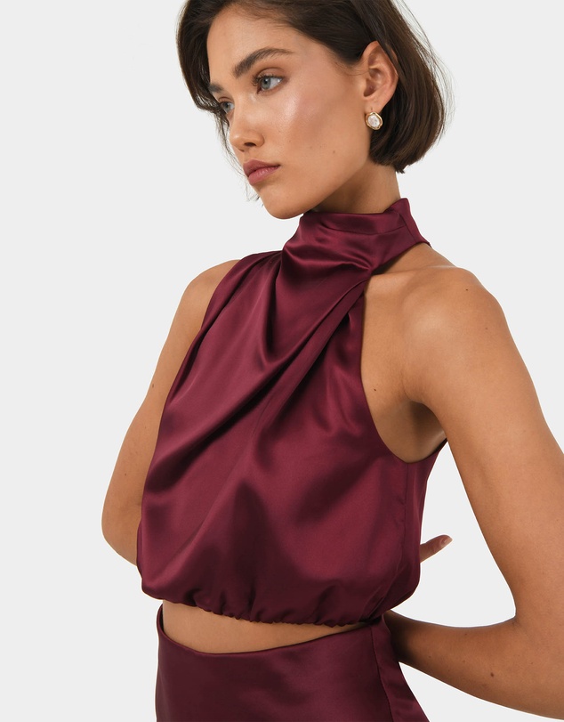 Forcast - Kaye Asymmetric Cowl Neck Top