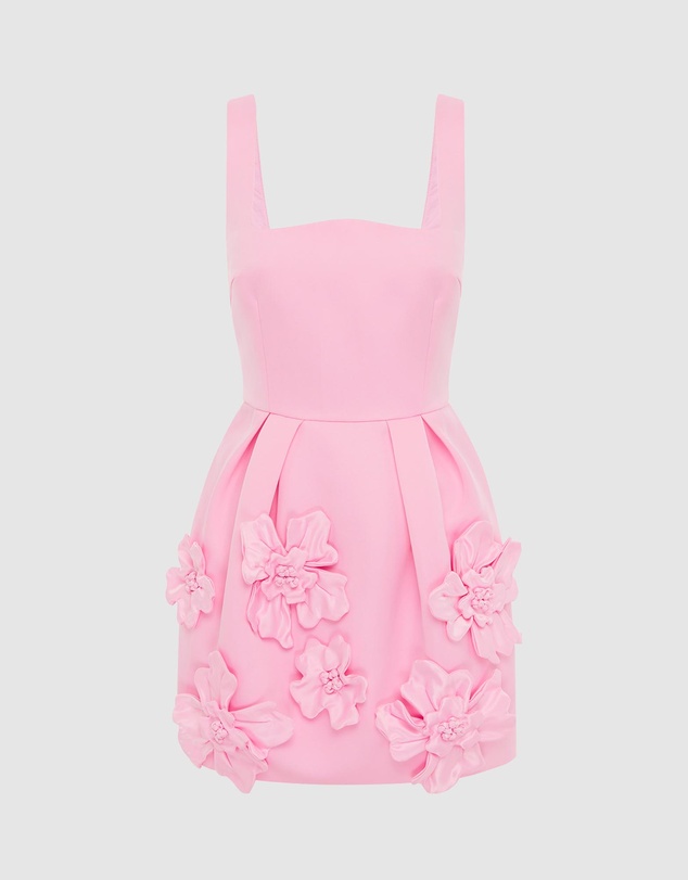 LEO LIN - Piper Floral Applique Bell Shape Mini Dress