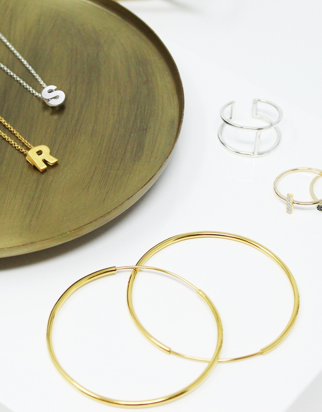 Elli Jewelry - Minimalist Hoop Earrings in Gold-Plated 925 Silver