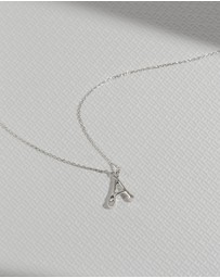 Wanderlust + Co - Alphabet Bubble Silver Necklace - Letter A