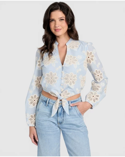 GUESS - Hazel Tie Front Top