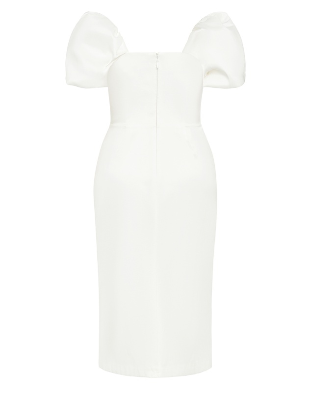 City Chic - Plus size Elyse Off Shoulder Midi Dress - white
