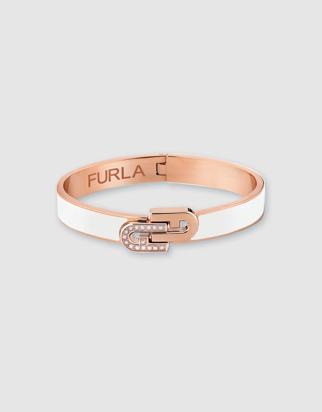 Furla - Furla Arch Double Rose Gold Tone & White Bangle