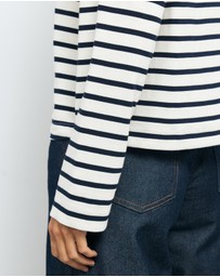 AERE - Boat Neck Stripe T-Shirt