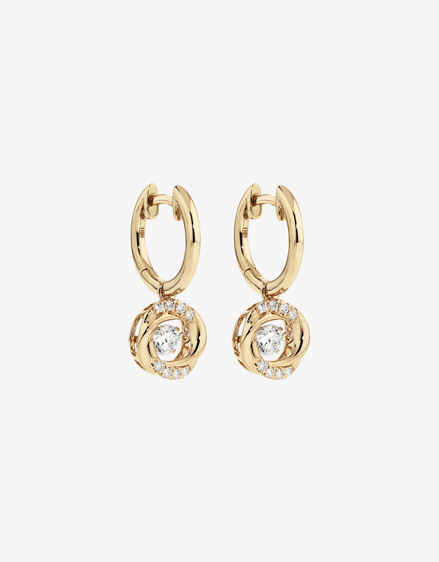 Michael Hill - Lume Lab Swirl Huggie Earrings with 0.60 Carat TW of Laboratory-Grown Diamonds in 10kt Yellow Gold
