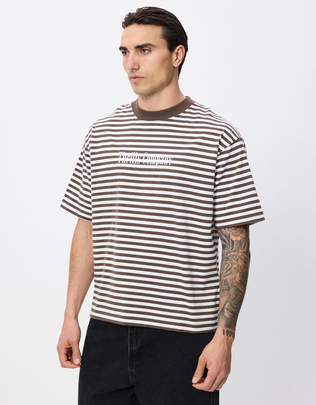 Thrills - Primitive Stripe Oversize Box Crop Tee