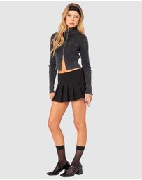 EDIKTED - Torey Washed Zip Up Cardigan