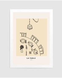 Olive et Oriel - LA Table by Treechild Art Print