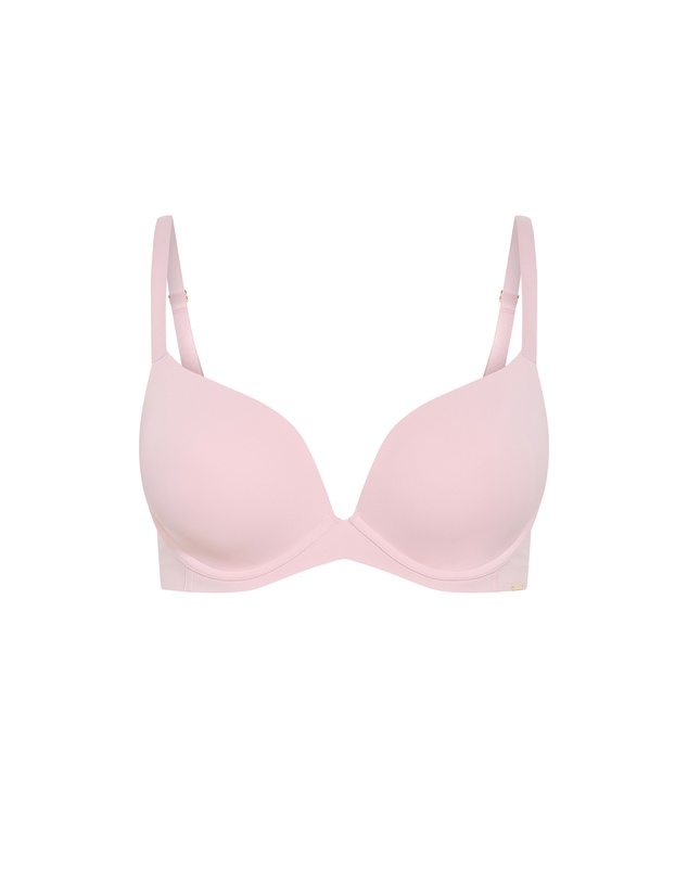 City Chic - Plus size Luxe Microfibre Plunge T-Shirt Bra - pink icing