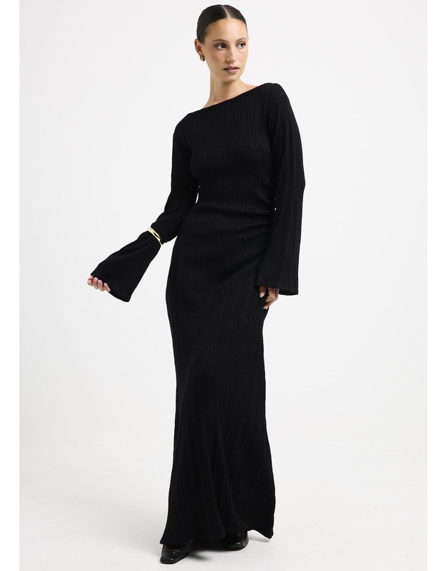 Subtitled - Peyton Off Shoulder Knit Maxi Dress
