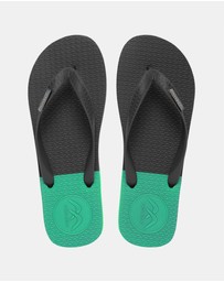 Boomerangz Footwear - Men's Black/Grey/Teal Thongs with arch support and 2 x interchangeable straps