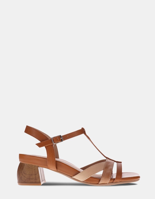 Mia Vita - Yass Heeled Sandal - Tan Multi